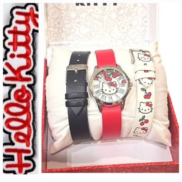 Hello Kitty By Sanrio Logo Cherries Watch Set w/Interchangeable Bands main image 6